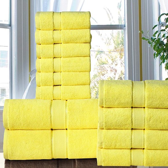 100 Cotton Bath Towels 600 GSM 12PC Bath